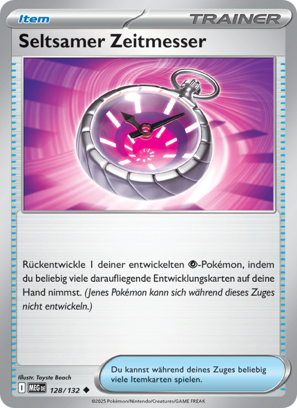 Seltsamer Zeitmesser 128 — Mega Evolution (German Pokémon TCG card)