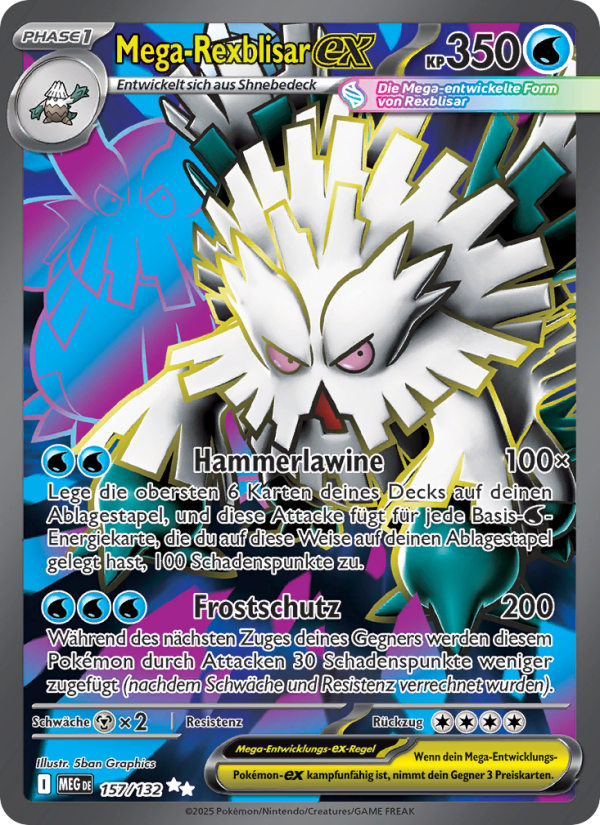 Mega-Rexblisar-ex 157 — Mega Evolution (German Pokémon TCG card)