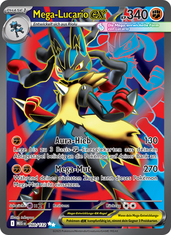 Mega-Lucario-ex 160 — Mega Evolution (German Pokémon TCG card)
