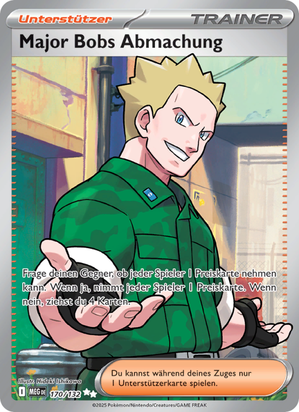 Major Bobs Abmachung 170 — Mega Evolution (German Pokémon TCG card)