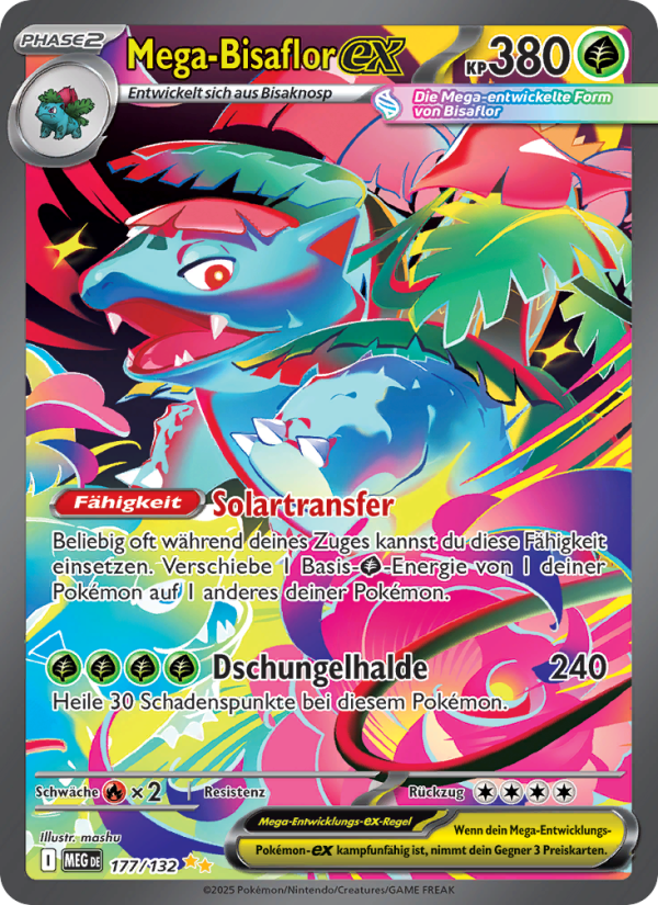 Mega-Bisaflor-ex 177 — Mega Evolution (German Pokémon TCG card)