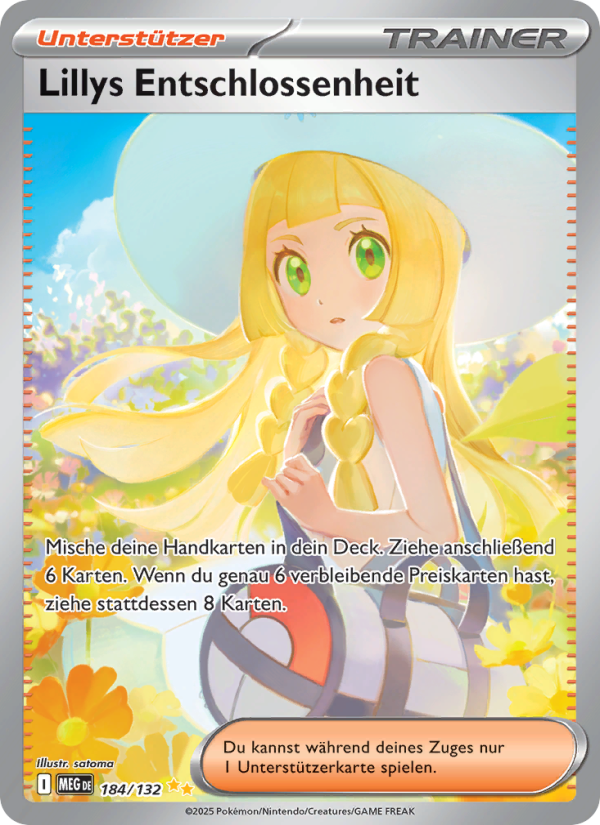 Lillys Entschlossenheit 184 — Mega Evolution (German Pokémon TCG card)