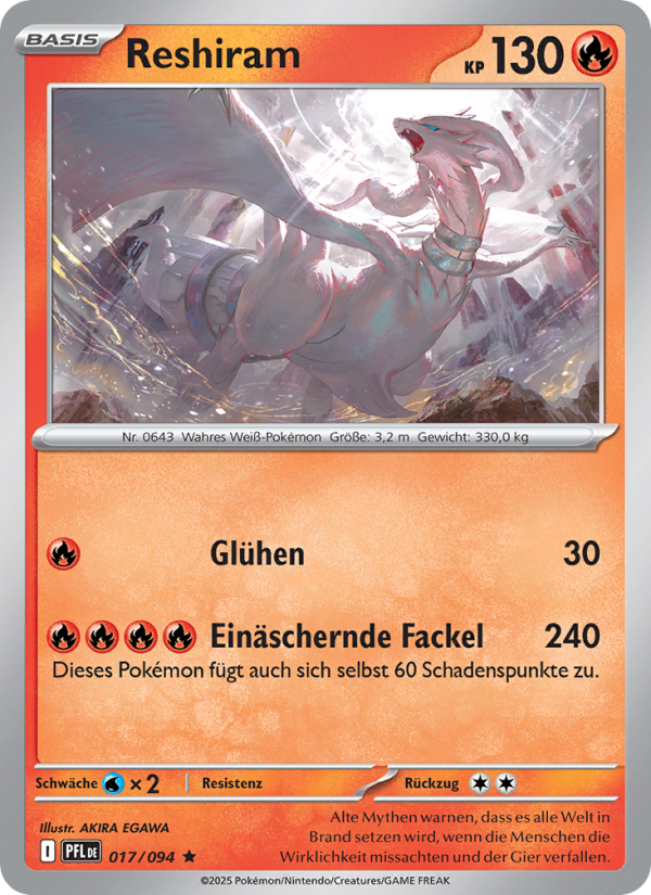 Reshiram 017 — Phantasmal Flames (German Pokémon TCG card)