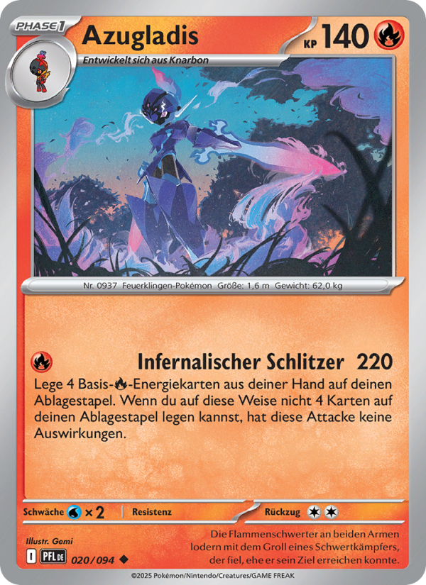 Azugladis 020 — Phantasmal Flames (German Pokémon TCG card)