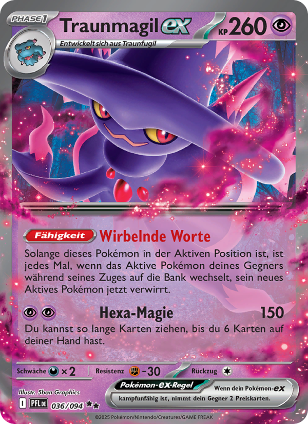 Traunmagil-ex 036 — Phantasmal Flames (German Pokémon TCG card)