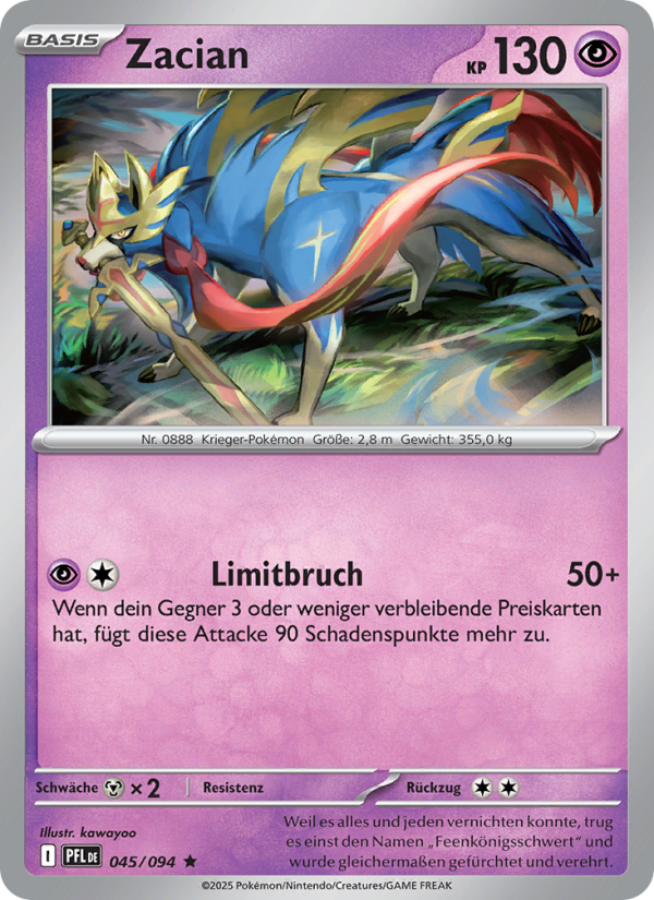Zacian 045 — Phantasmal Flames (German Pokémon TCG card)