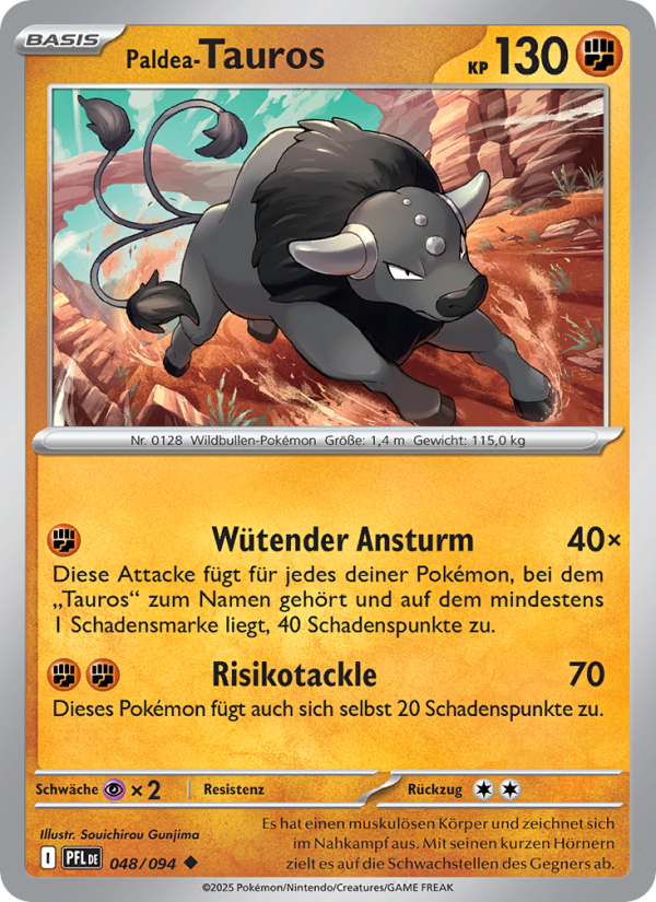 Paldea-Tauros 048 — Phantasmal Flames (German Pokémon TCG card)