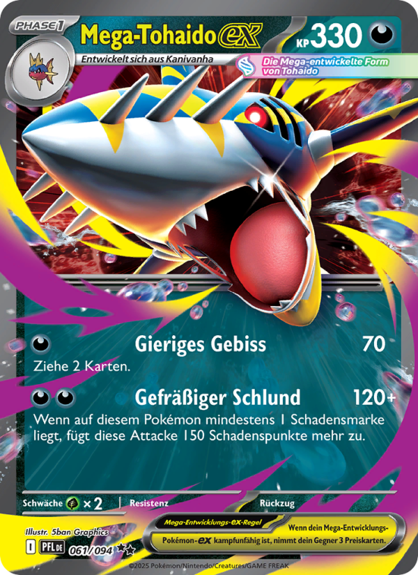 Mega-Tohaido-ex 061 — Phantasmal Flames (German Pokémon TCG card)
