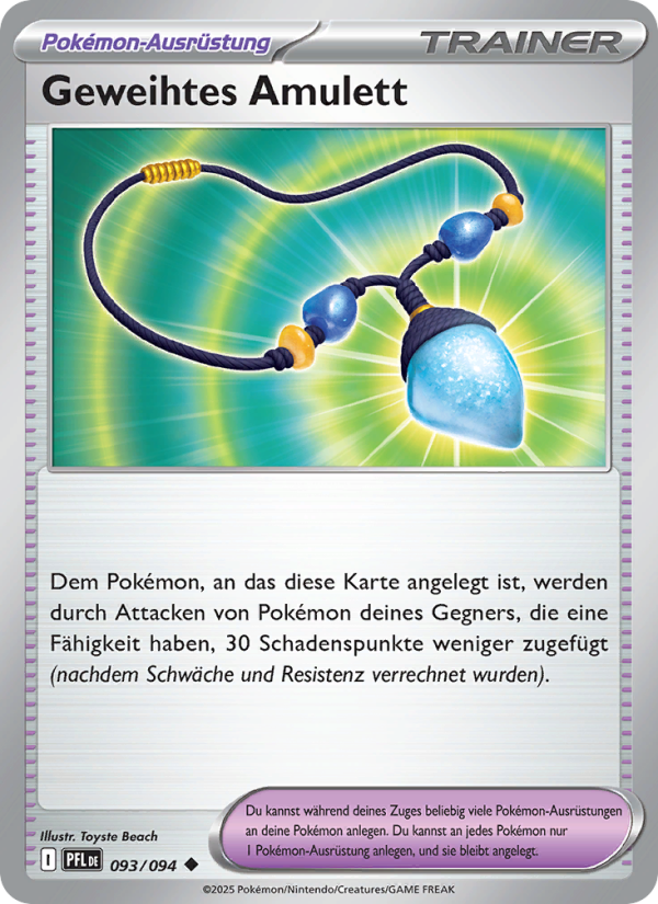 Geweihtes Amulett 093 — Phantasmal Flames (German Pokémon TCG card)