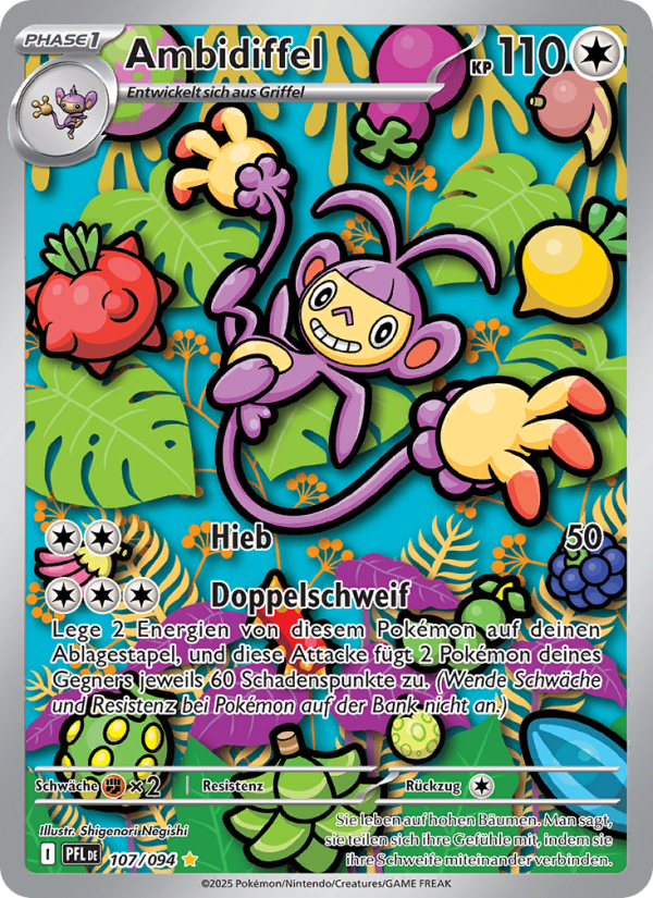 Ambidiffel 107 — Phantasmal Flames (German Pokémon TCG card)