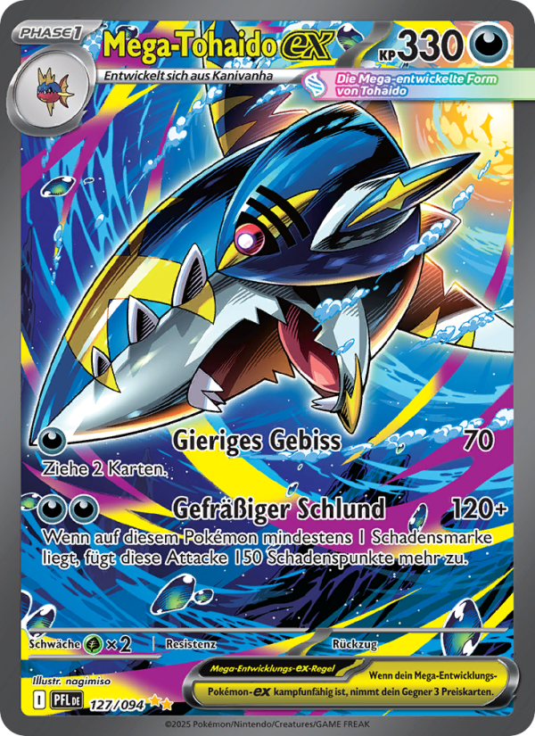 Mega-Tohaido-ex 127 — Phantasmal Flames (German Pokémon TCG card)