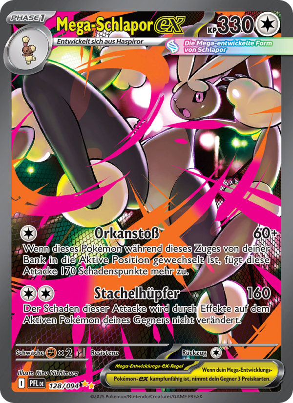 Mega-Schlapor-ex 128 — Phantasmal Flames (German Pokémon TCG card)