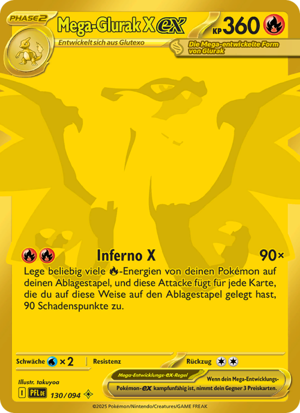 Mega-Glurak X-ex 130 — Phantasmal Flames (German Pokémon TCG card)