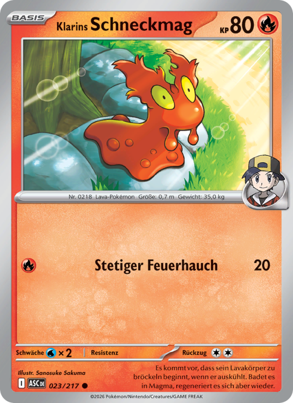 Klarins Schneckmag 023 — Erhabene Helden (German Pokémon TCG card)
