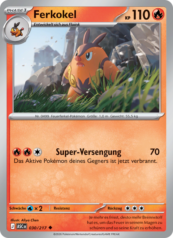 Ferkokel 030 — Erhabene Helden (German Pokémon TCG card)