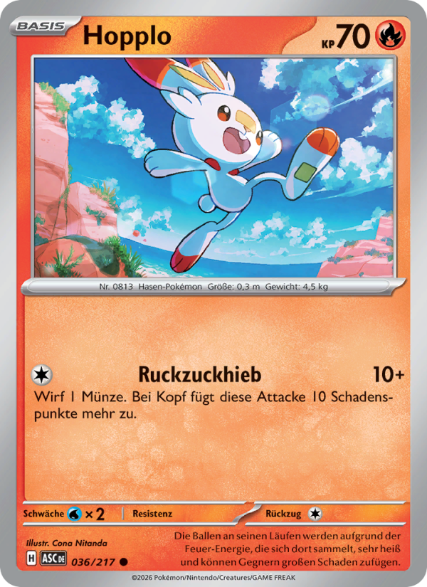 Hopplo 036 — Erhabene Helden (German Pokémon TCG card)
