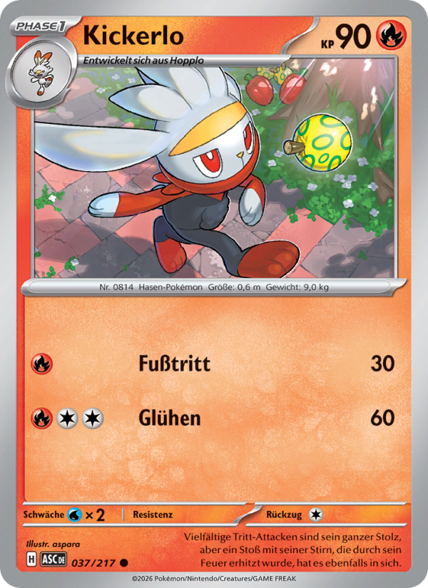Kickerlo 037 — Erhabene Helden (German Pokémon TCG card)