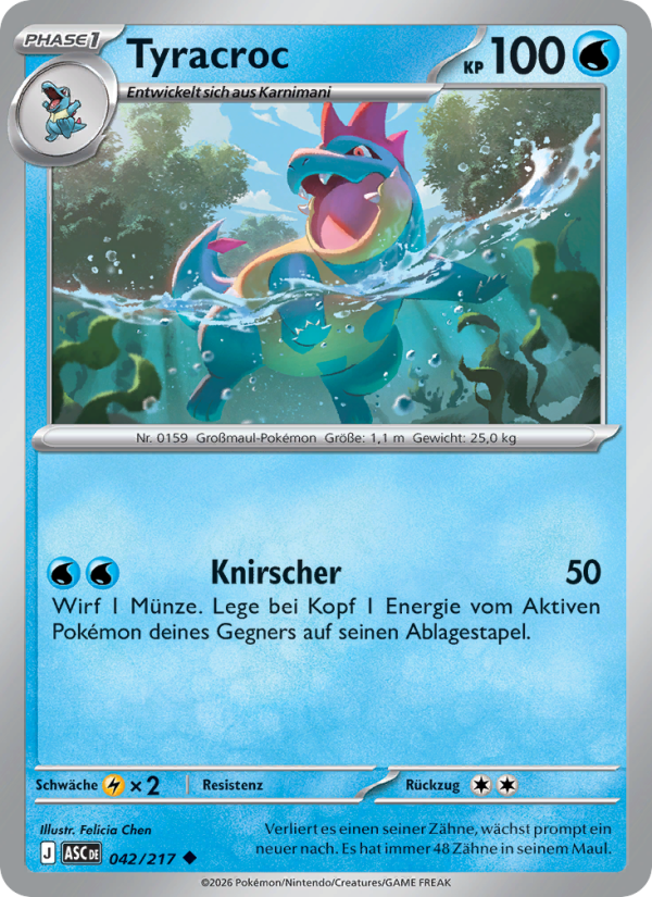 Tyracroc 042 — Erhabene Helden (German Pokémon TCG card)