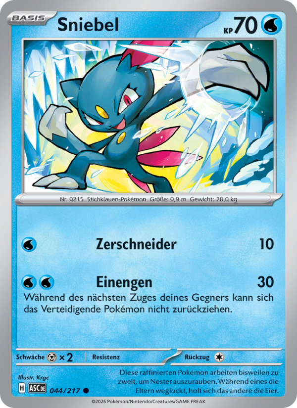 Sniebel 044 — Erhabene Helden (German Pokémon TCG card)