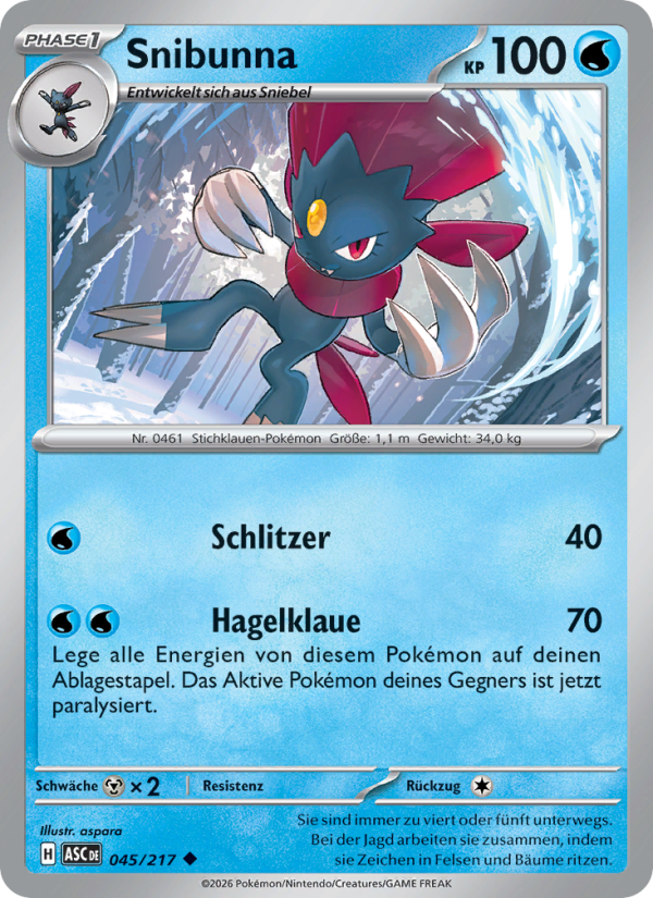 Snibunna 045 — Erhabene Helden (German Pokémon TCG card)