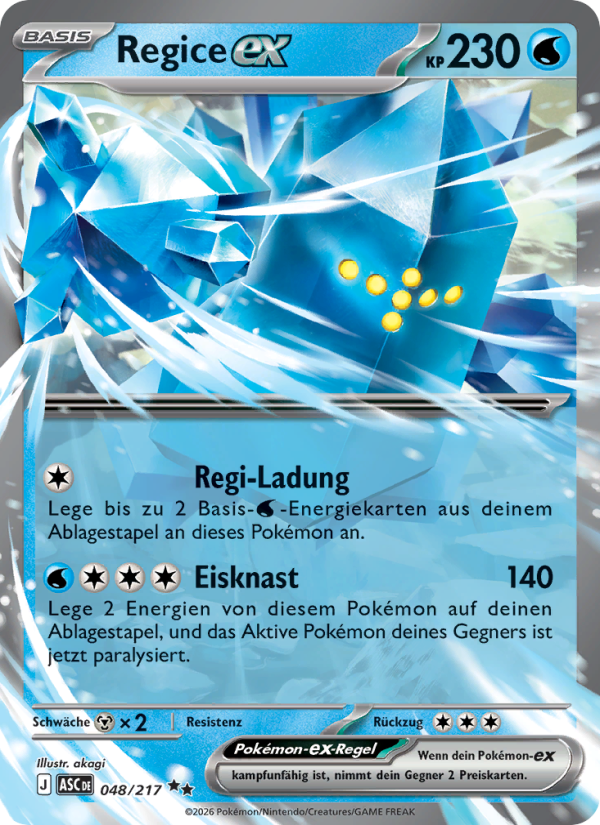 Regice-ex 048 — Erhabene Helden (German Pokémon TCG card)