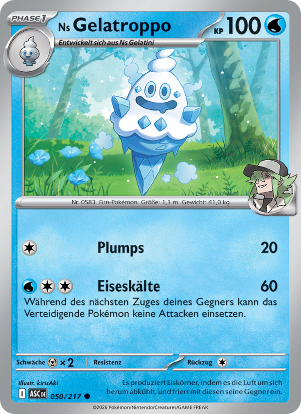Ns Gelatroppo 050 — Erhabene Helden (German Pokémon TCG card)