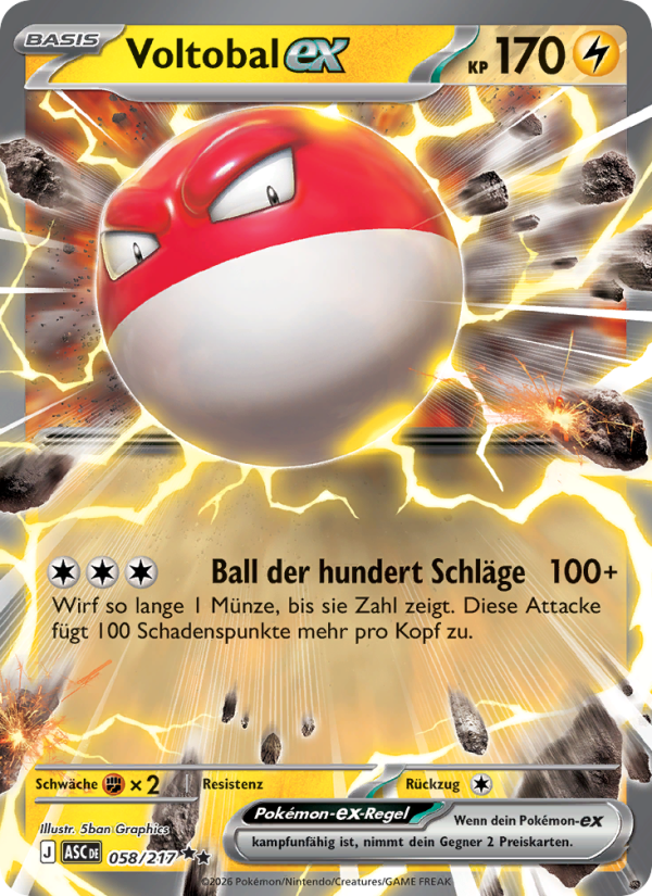 Voltobal-ex 058 — Erhabene Helden (German Pokémon TCG card)