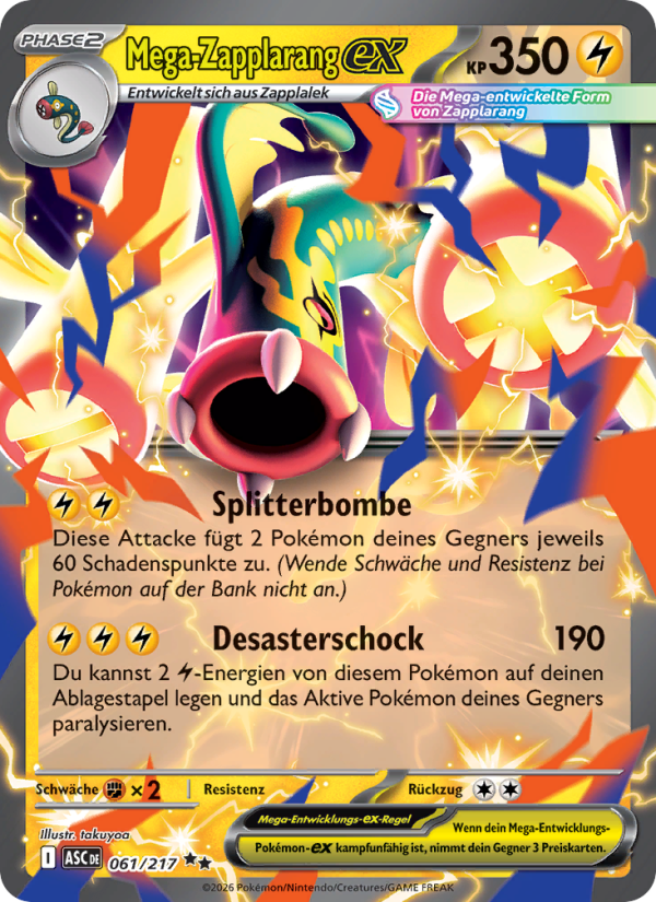 Mega-Zapplarang-ex 061 — Erhabene Helden (German Pokémon TCG card)