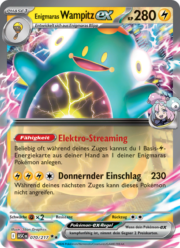 Enigmaras Wampitz-ex 070 — Erhabene Helden (German Pokémon TCG card)