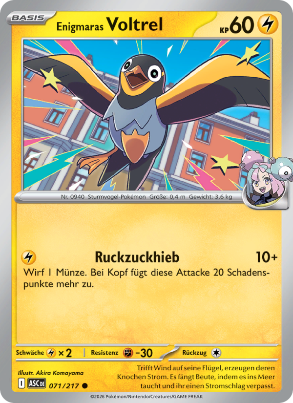 Enigmaras Voltrel 071 — Erhabene Helden (German Pokémon TCG card)
