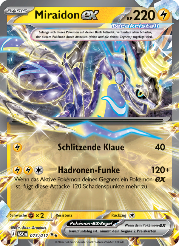 Miraidon-ex 073 — Erhabene Helden (German Pokémon TCG card)