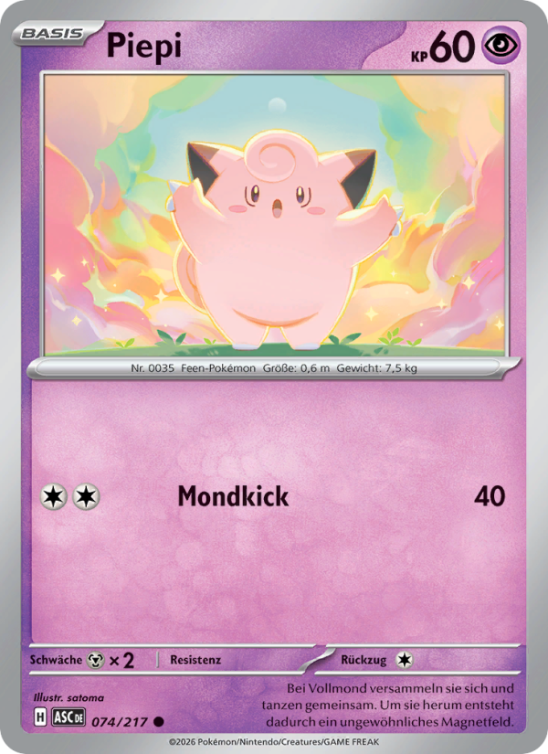 Piepi 074 — Erhabene Helden (German Pokémon TCG card)