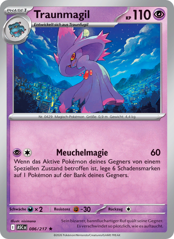 Traunmagil 086 — Erhabene Helden (German Pokémon TCG card)