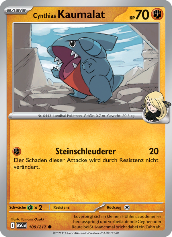 Cynthias Kaumalat 109 — Erhabene Helden (German Pokémon TCG card)