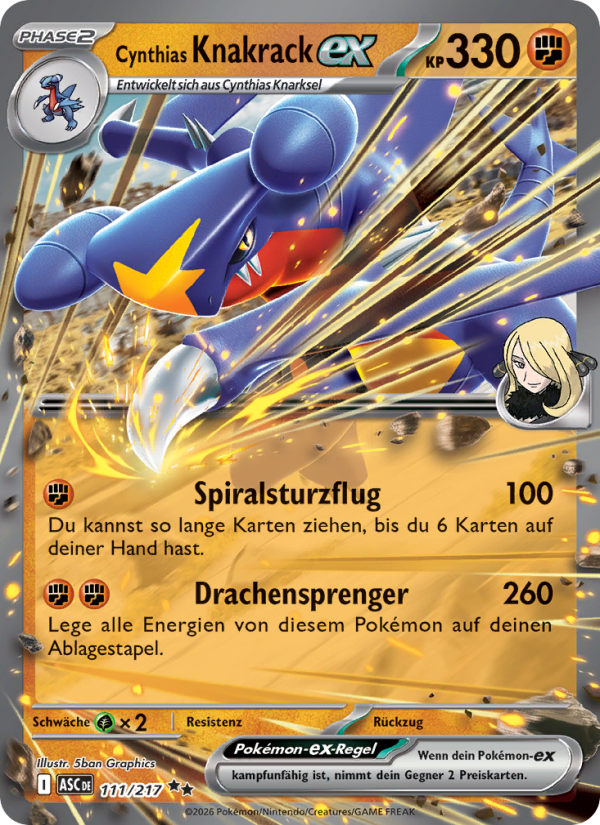 Cynthias Knakrack-ex 111 — Erhabene Helden (German Pokémon TCG card)