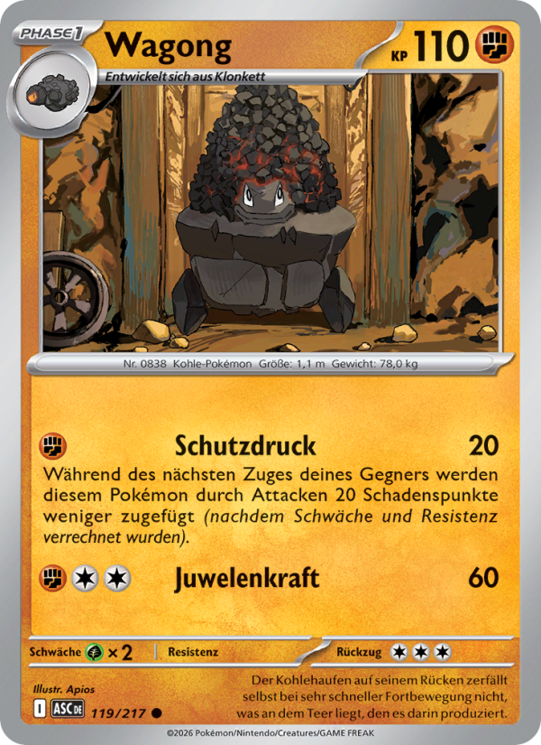 Wagong 119 — Erhabene Helden (German Pokémon TCG card)