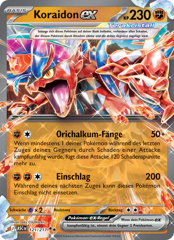 Koraidon-ex 121 — Erhabene Helden (German Pokémon TCG card)