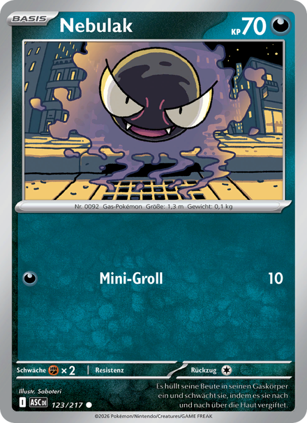 Nebulak 123 — Erhabene Helden (German Pokémon TCG card)