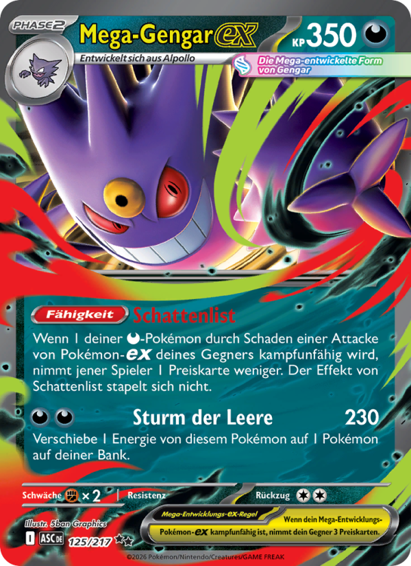 Mega-Gengar-ex 125 — Erhabene Helden (German Pokémon TCG card)