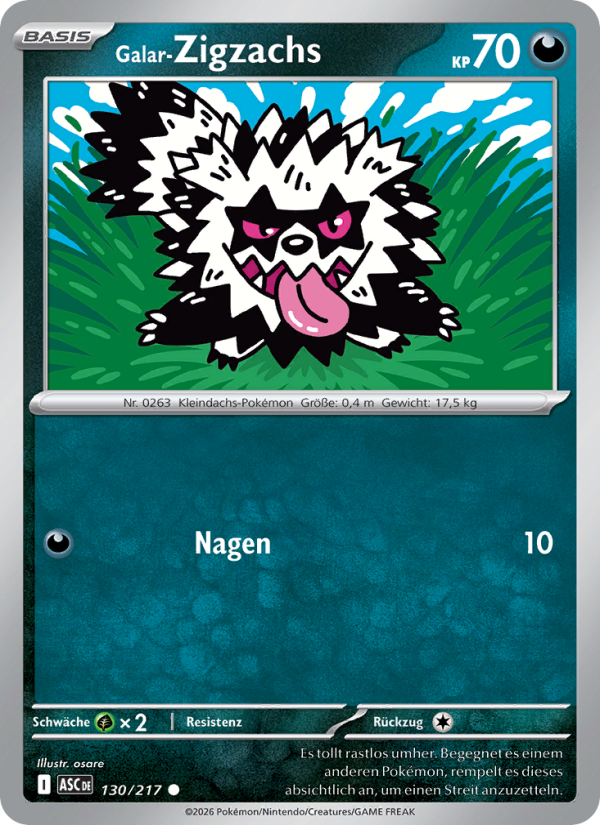 Galar-Zigzachs 130 — Erhabene Helden (German Pokémon TCG card)