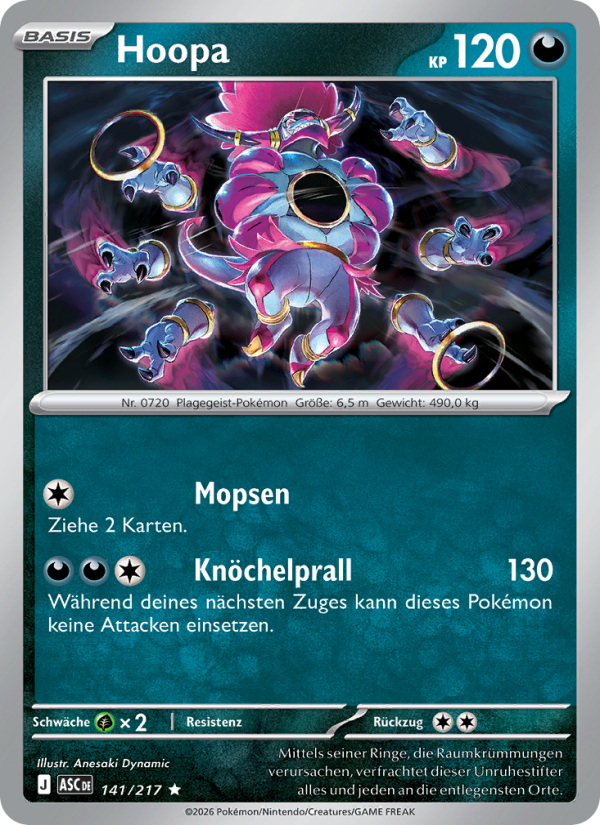 Hoopa 141 — Erhabene Helden (German Pokémon TCG card)