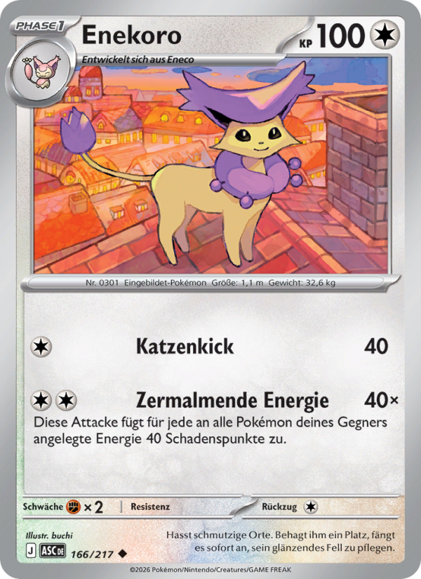 Enekoro 166 — Erhabene Helden (German Pokémon TCG card)