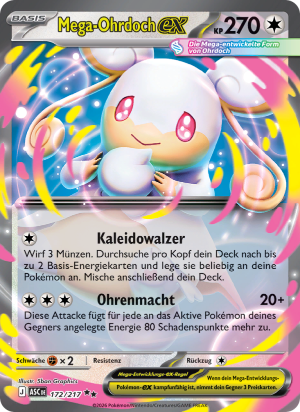 Mega-Ohrdoch-ex 172 — Erhabene Helden (German Pokémon TCG card)