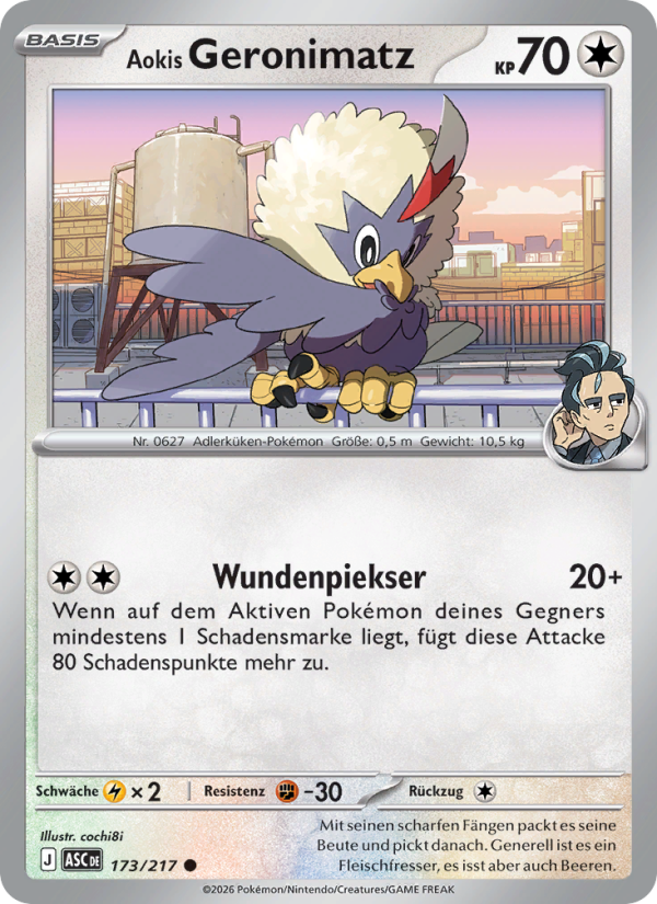 Aokis Geronimatz 173 — Erhabene Helden (German Pokémon TCG card)