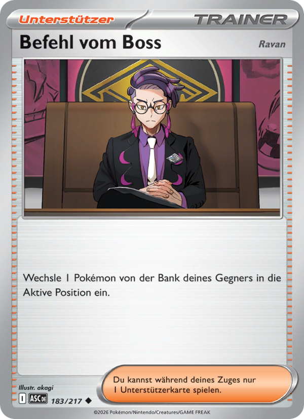Befehl vom Boss 183 — Erhabene Helden (German Pokémon TCG card)