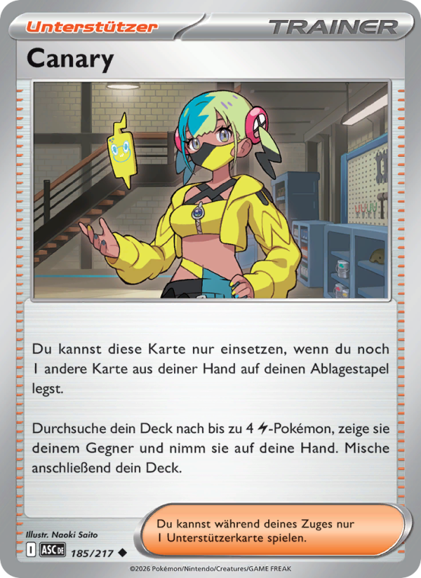 Canary 185 — Erhabene Helden (German Pokémon TCG card)