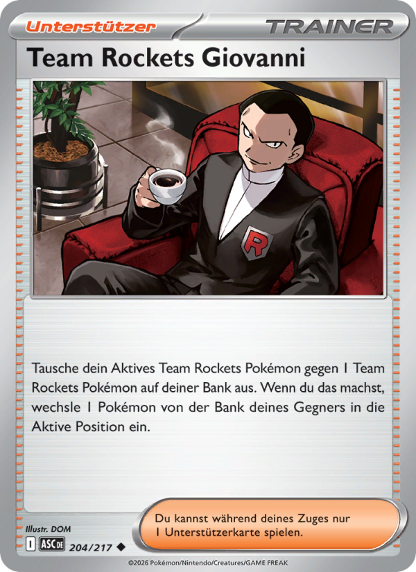 Team Rockets Giovanni 204 — Erhabene Helden (German Pokémon TCG card)