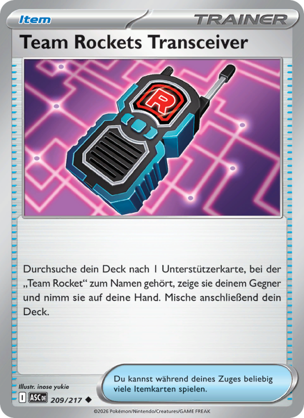 Team Rockets Transceiver 209 — Erhabene Helden (German Pokémon TCG card)