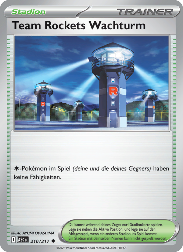 Team Rockets Wachturm 210 — Erhabene Helden (German Pokémon TCG card)
