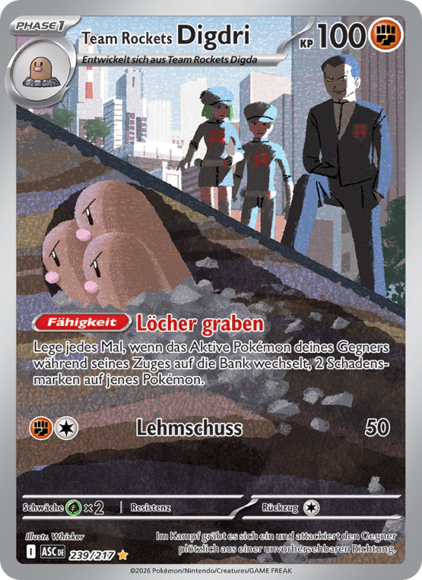 Team Rockets Digdri 239 — Erhabene Helden (German Pokémon TCG card)